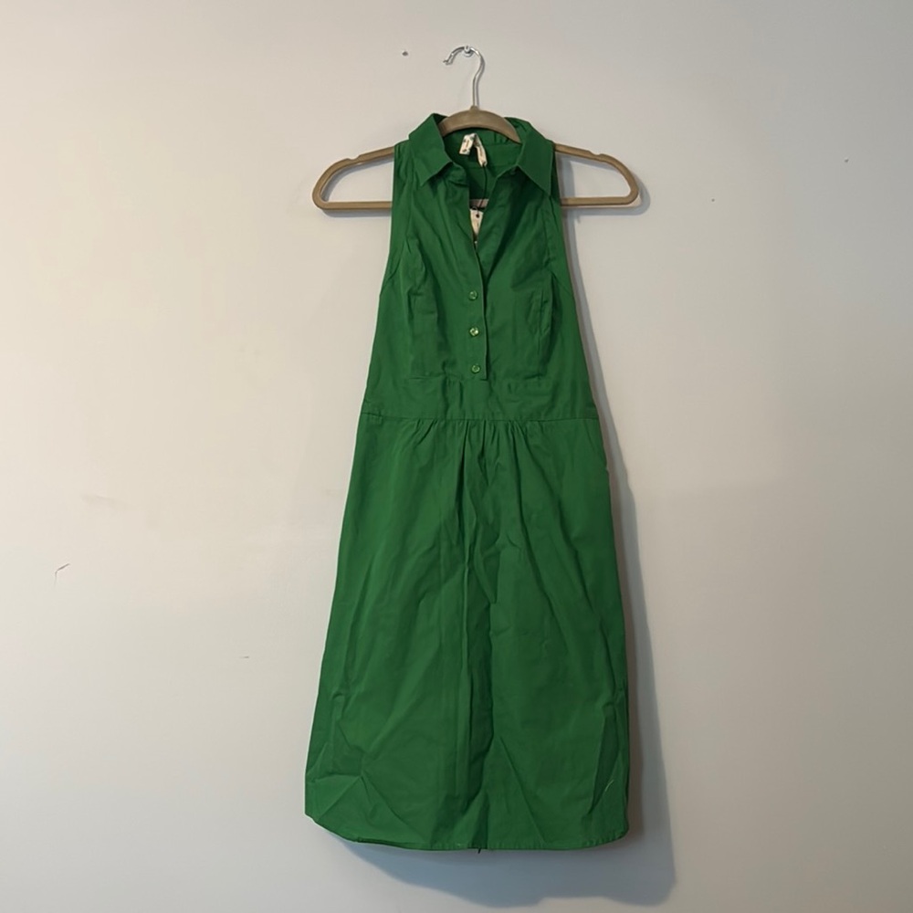 Anthropologie Maeve Green Sleeveless Halter Polo Midi Dress